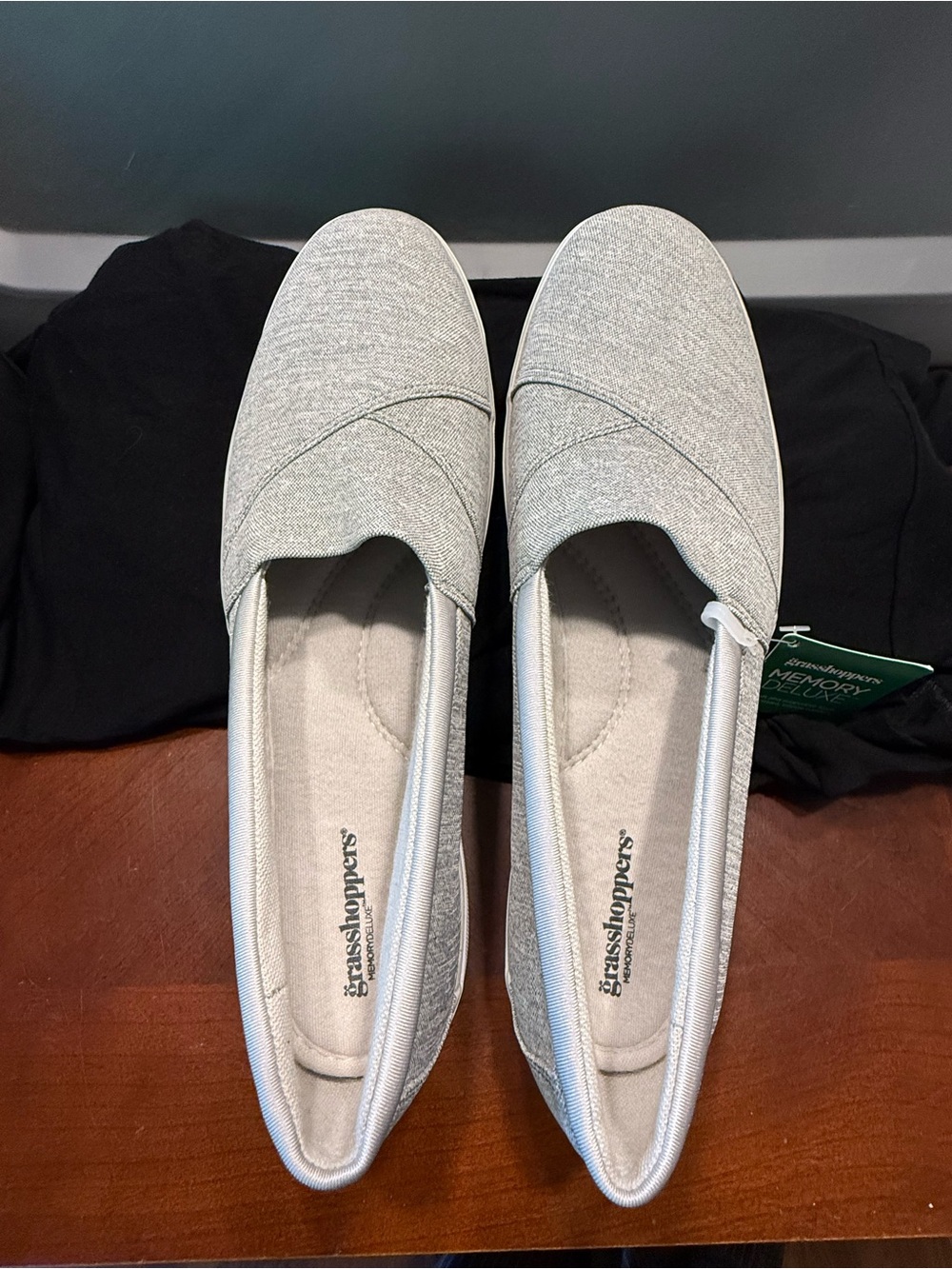 Grasshoppers Light Gray Slip-On Flats